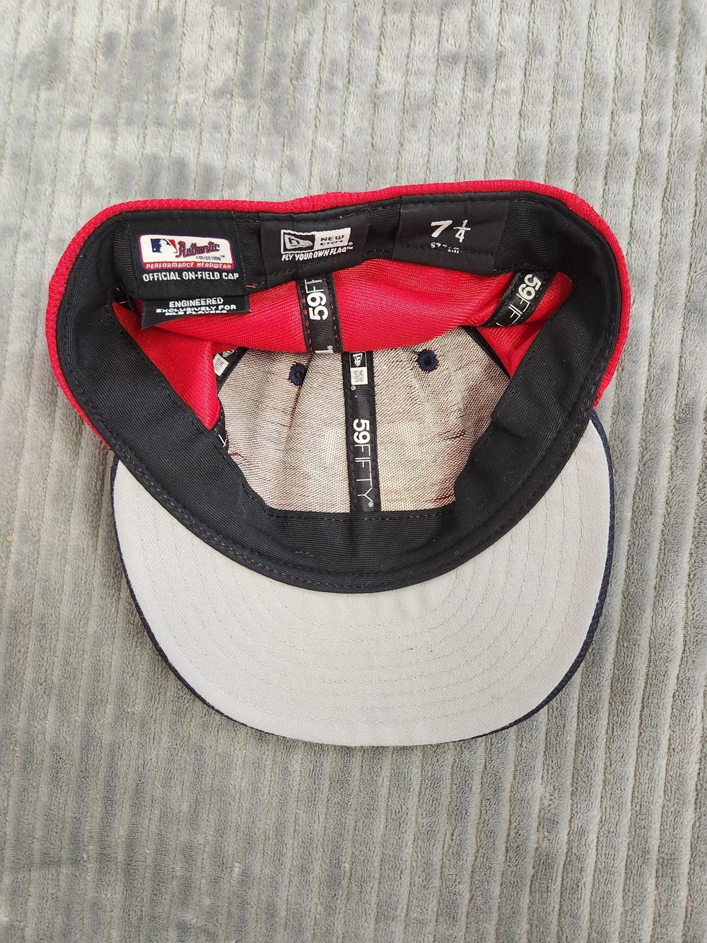 New Era 59fifty Fitted 7 1/4 Texas Rangers Flag MLB On Field Hat Cap Red